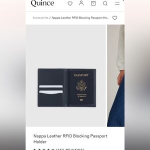 NWT Quince Nappa Leather RFID Blocking Passport Holder